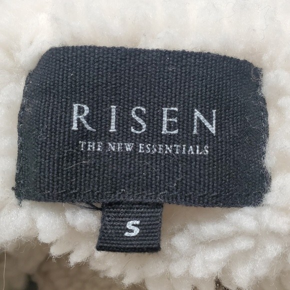 RISEN Black and White Buffalo Check Fleece Lined Trucker Vest Size S - Picture 4 of 6